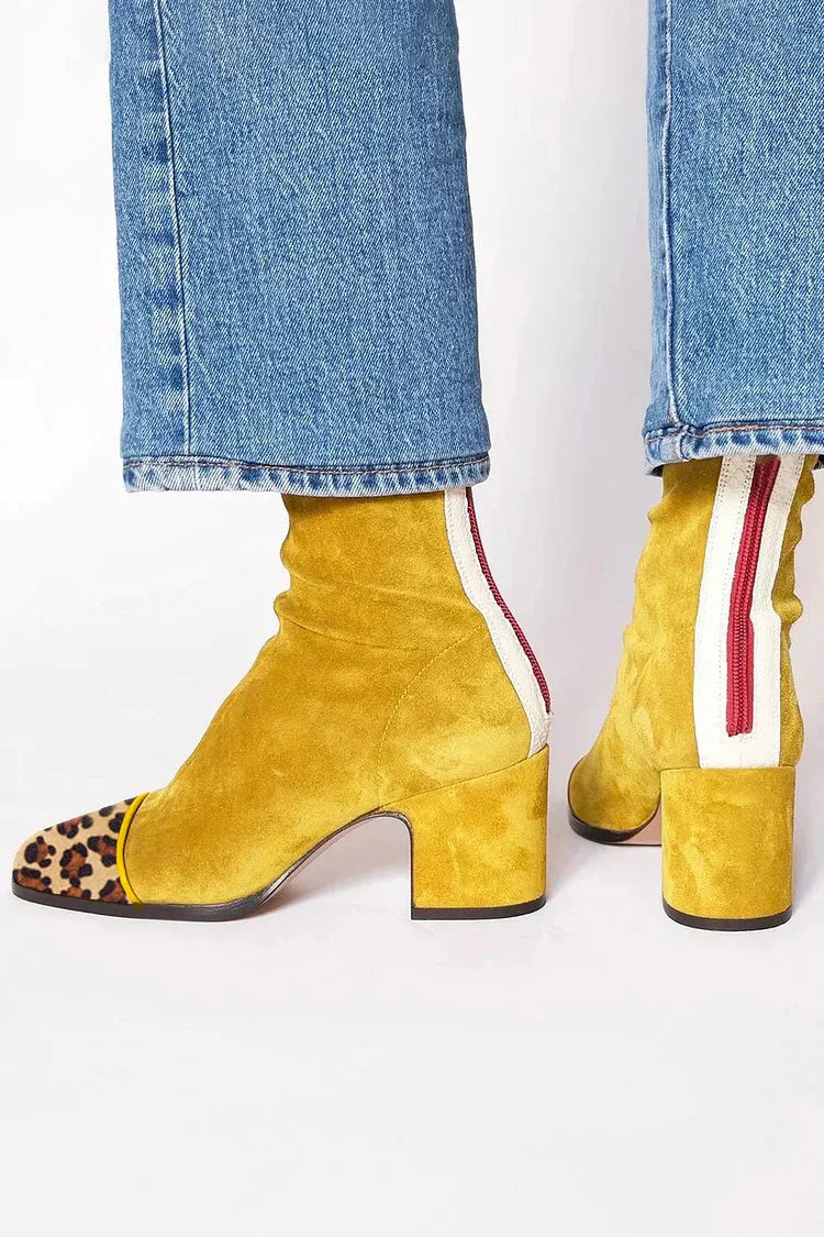 Ava | Bottines Élégantes à Talons Carrés