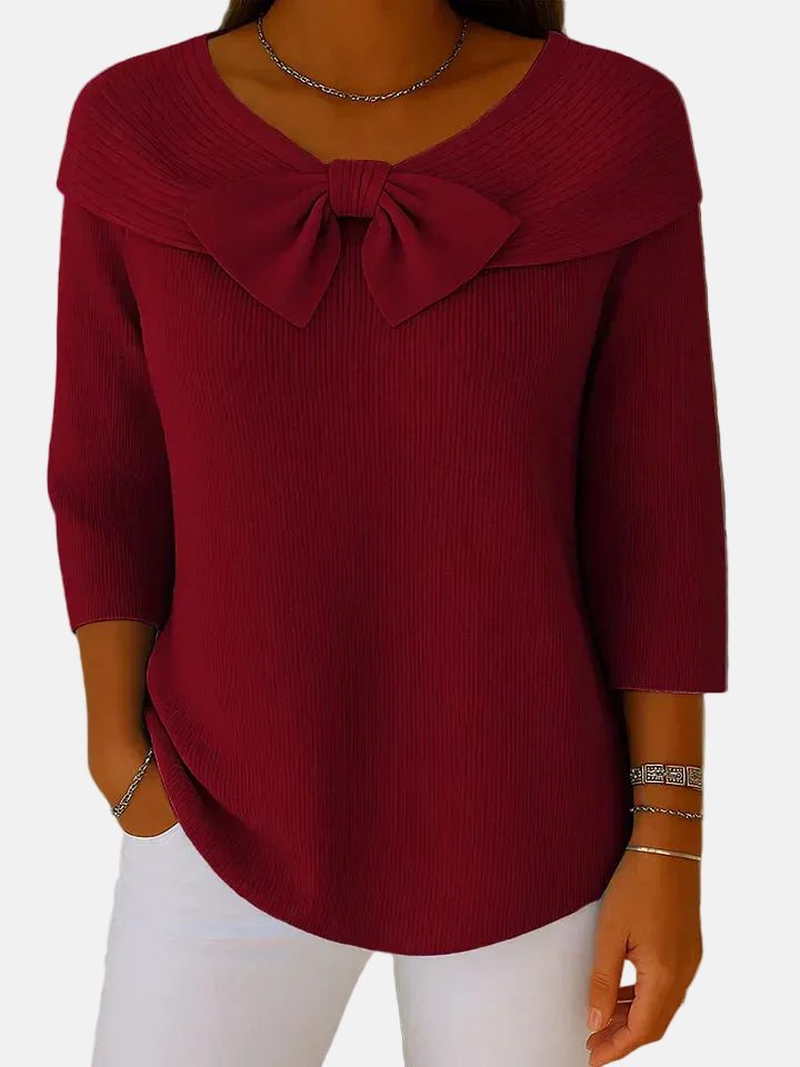 Ilona | Pull en laine pour femme avec nœud