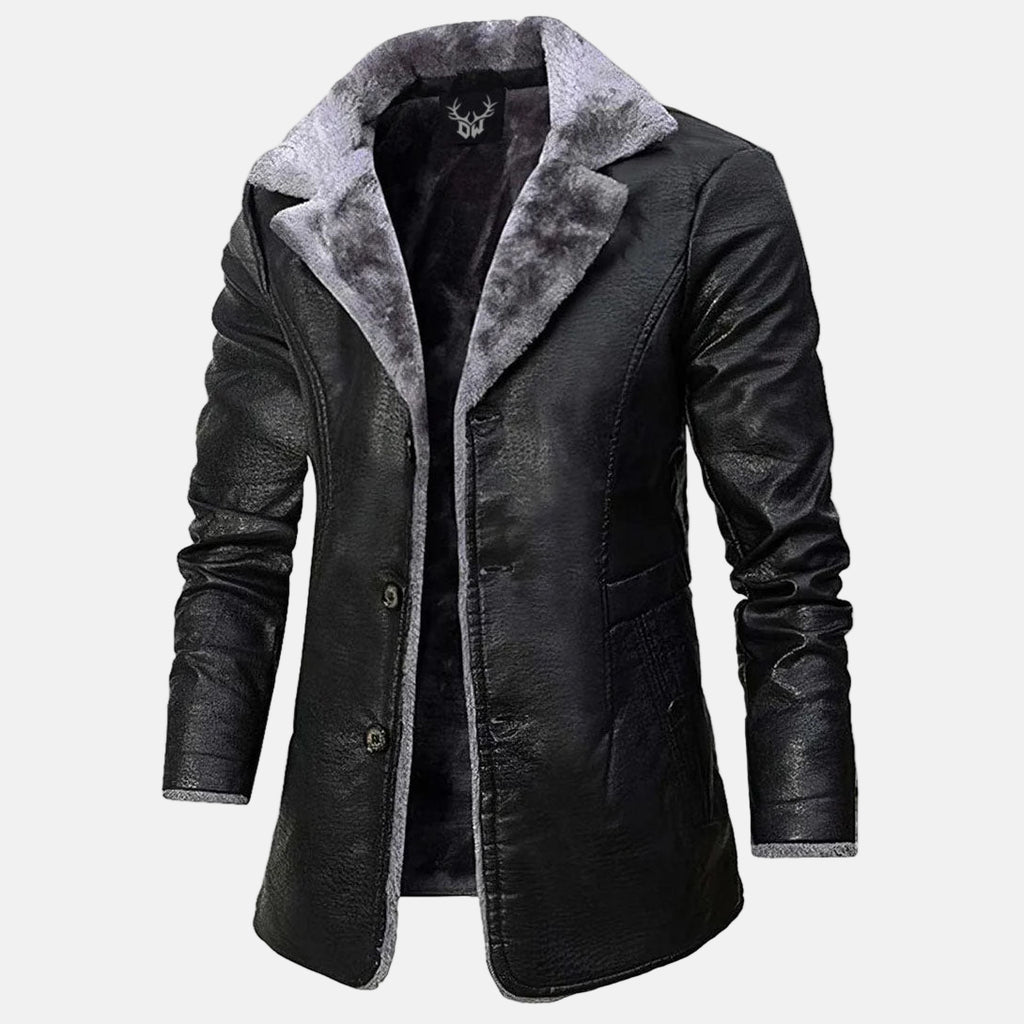 VESTE EN CUIR ÉLÉGANTE ET DÉCONTRACTÉE POUR HOMME