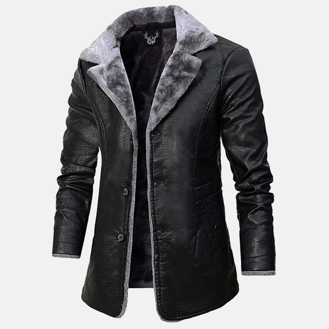 VESTE EN CUIR ÉLÉGANTE ET DÉCONTRACTÉE POUR HOMME