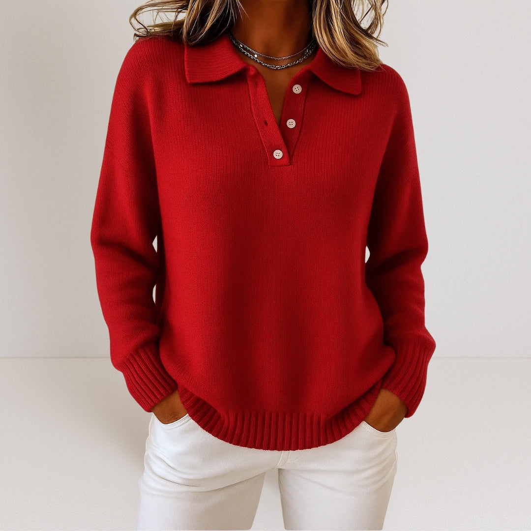Olivia™ | Pull en maille douce avec col