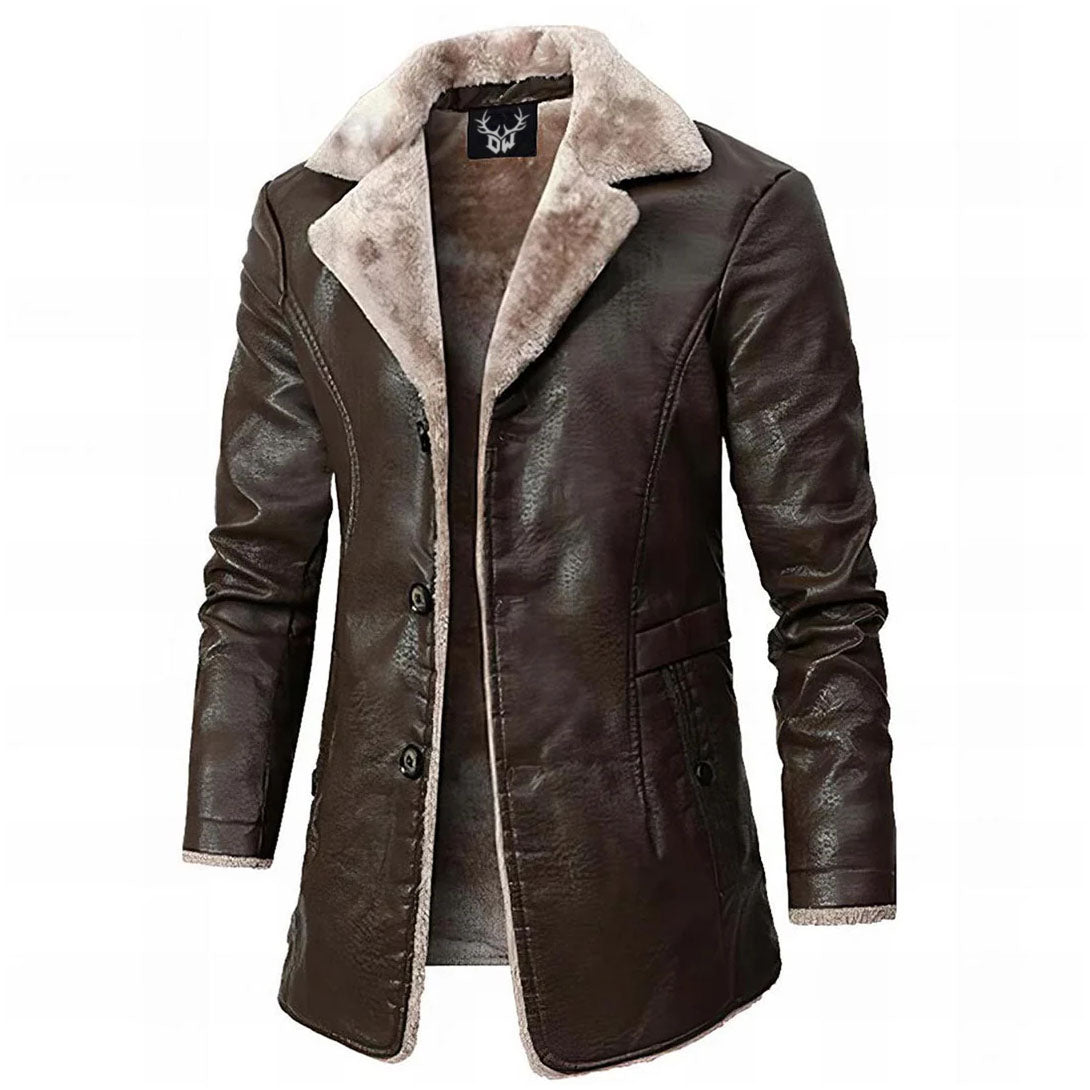 VESTE EN CUIR ÉLÉGANTE ET DÉCONTRACTÉE POUR HOMME