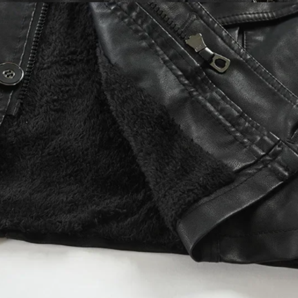 Veste de Motard Longue en Cuir Élégante