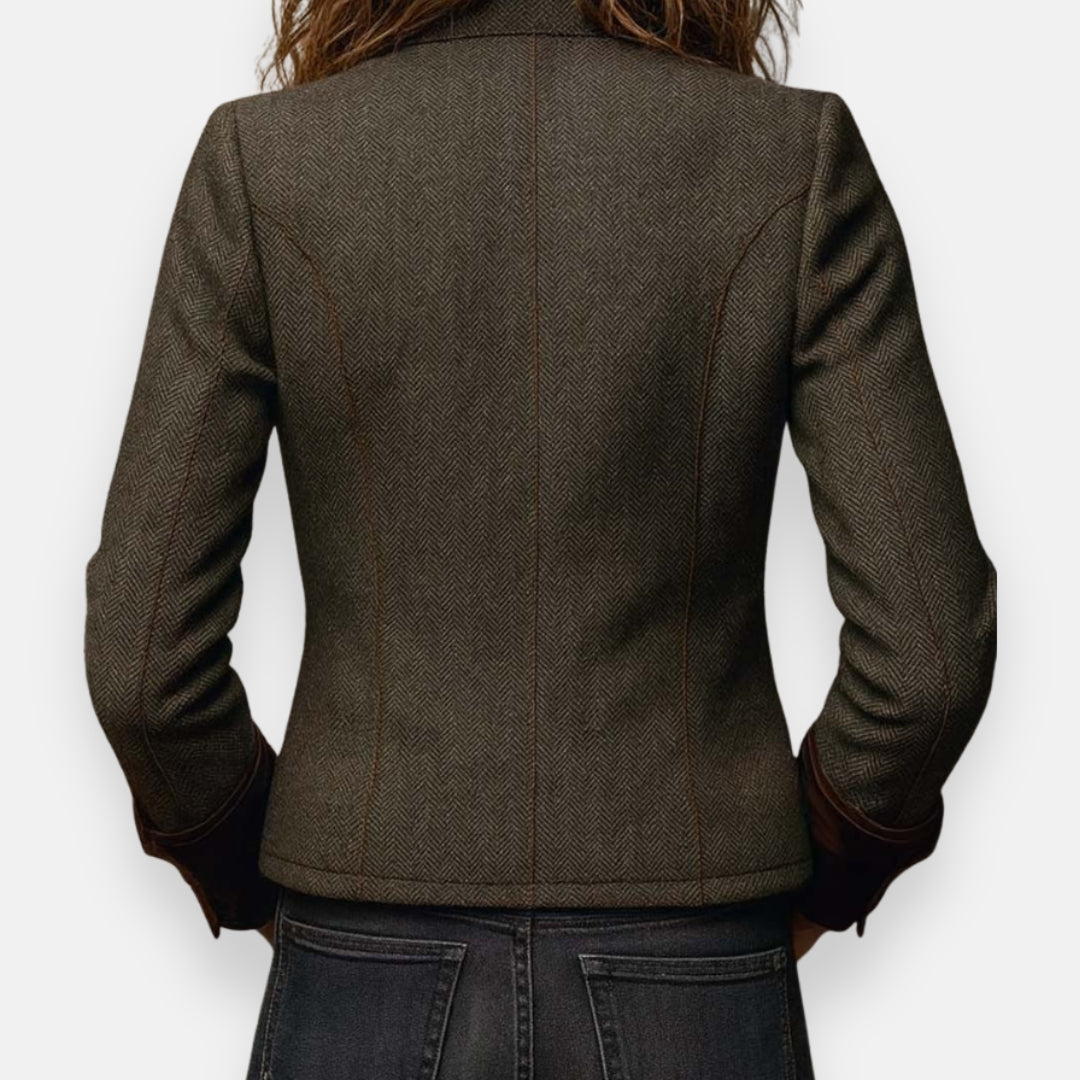Corrie | Veste en tweed avec détails en velours
