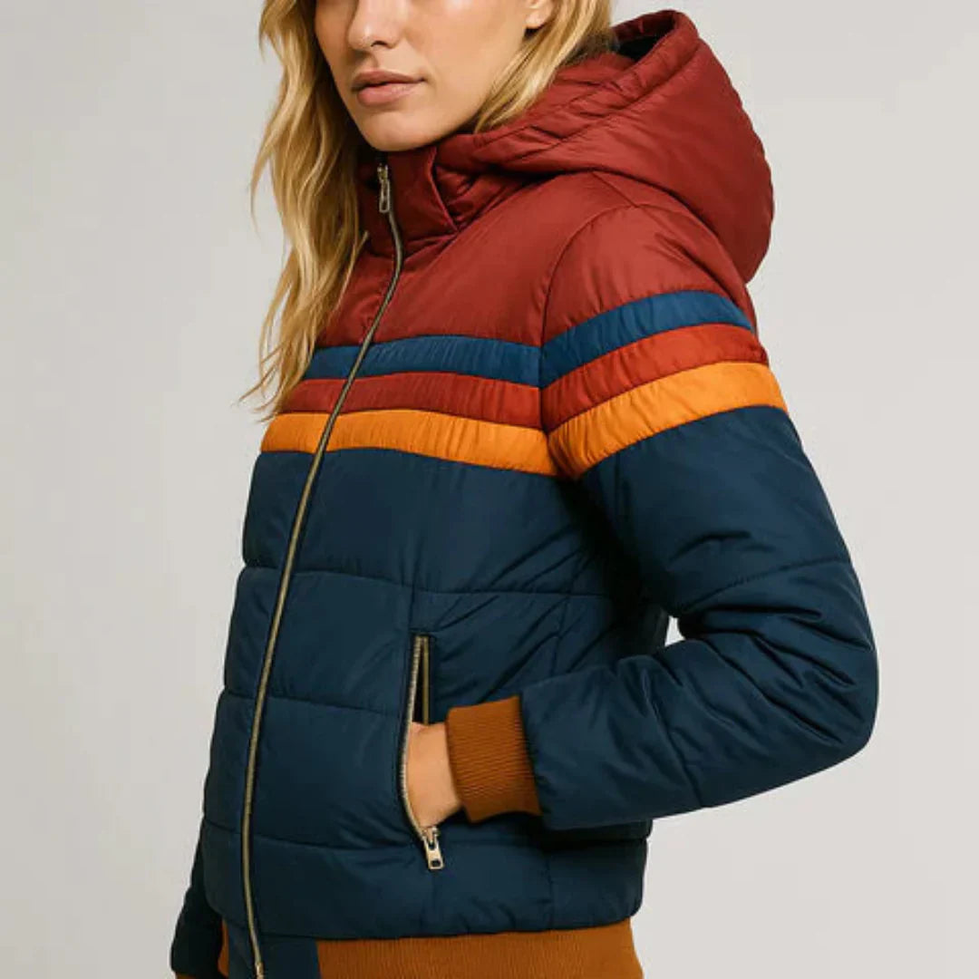 Maison Valmont™ | Veste Matelassée Rayée Rétro
