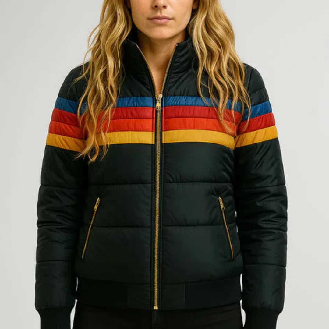 Maison Valmont™ | Veste Matelassée Rayée Rétro