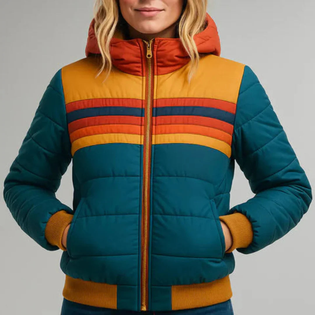 Maison Valmont™ | Veste Matelassée Rayée Rétro
