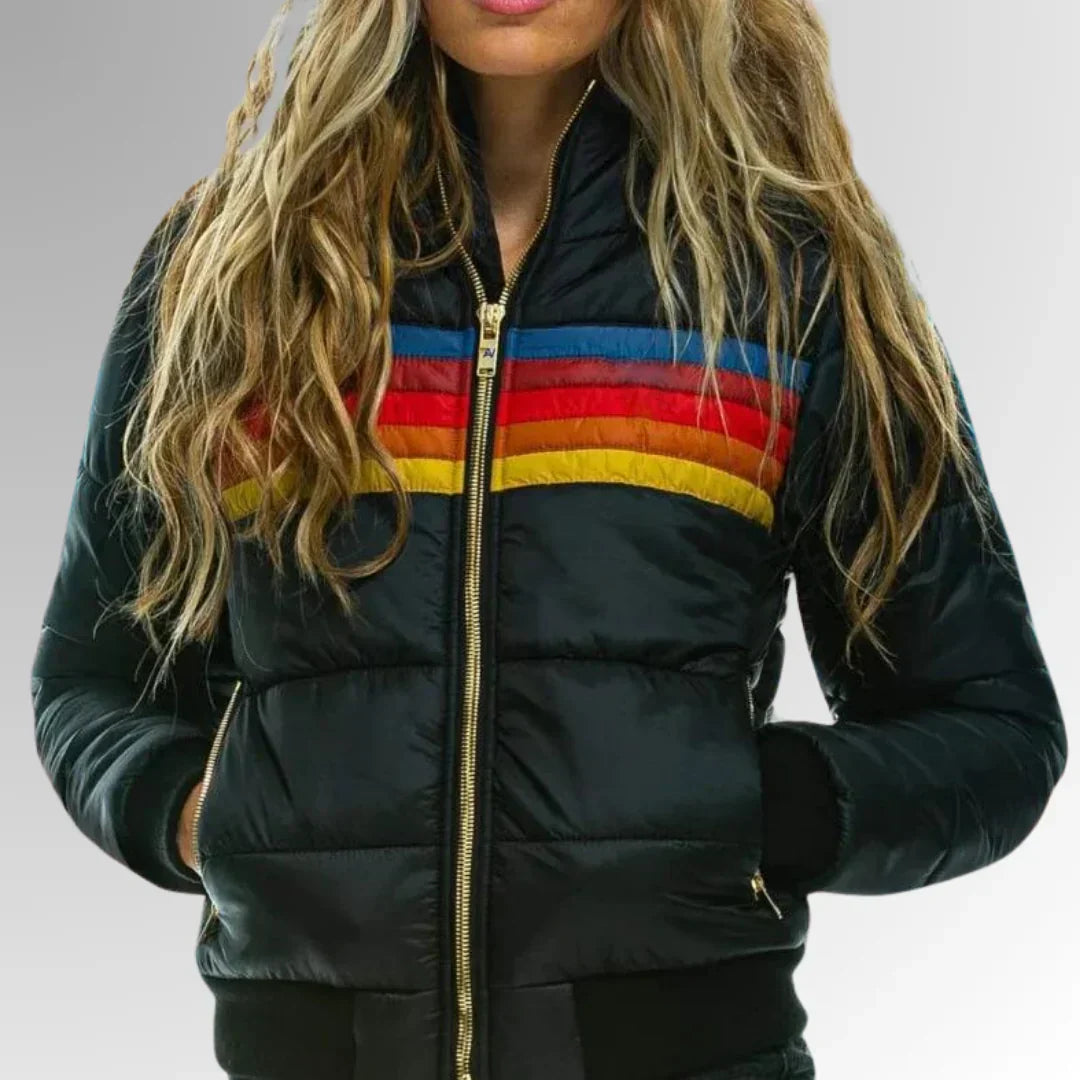Maison Valmont™ | Veste Matelassée Rayée Rétro