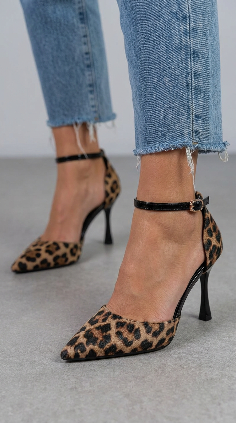 Leona | Escarpins à talon fin avec motif léopard
