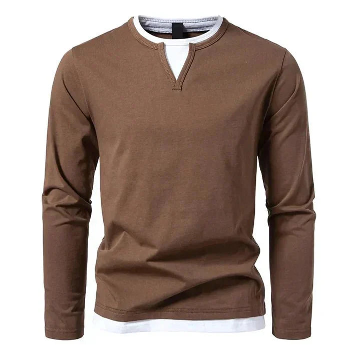 Albin | T-shirt manches longues premium en coton peigné