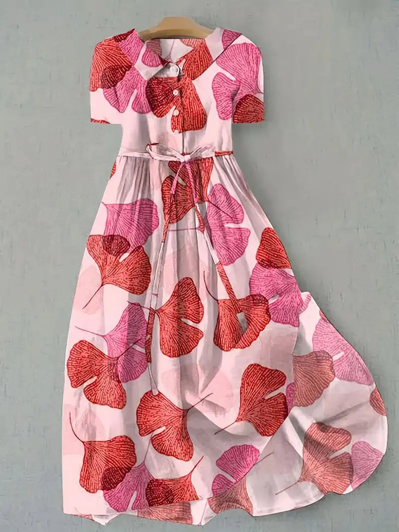 Camille | Robe rose poudré à fleurs