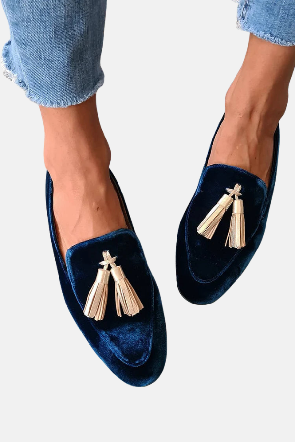 Noelia | Mocassins veloutés avec pompons