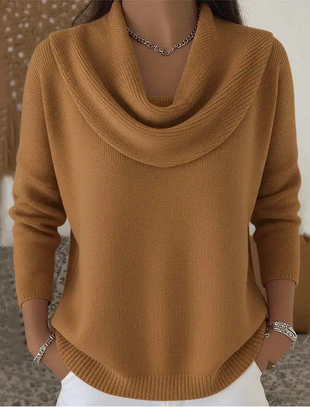 Talia | Pull chaud à col drapé