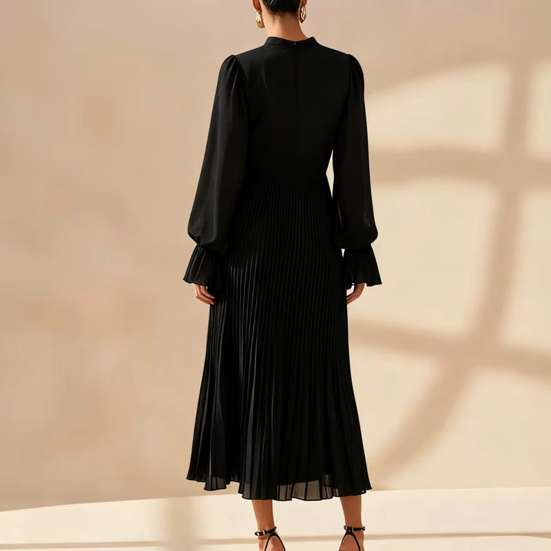 Sophia | Robe Midi Plissée à Volants