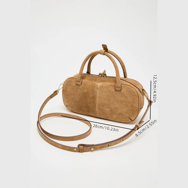 Sac à Main Mini en Suédine avec Deux Poignées