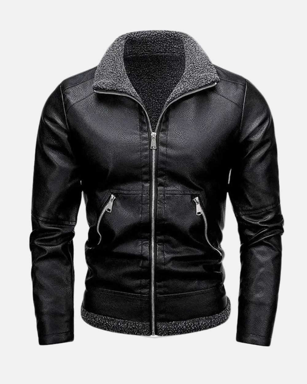 Veste en Cuir Fleece Élégante
