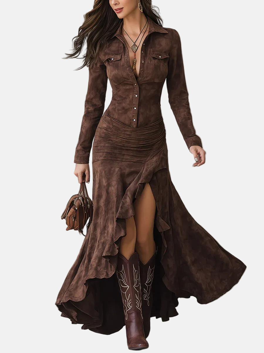 Camille | Robe longue avec volants