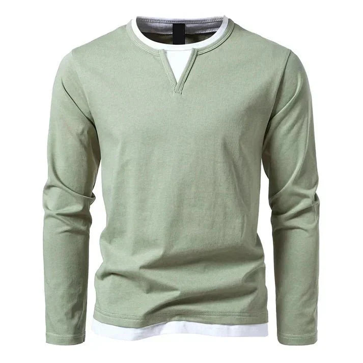 Albin | T-shirt manches longues premium en coton peigné