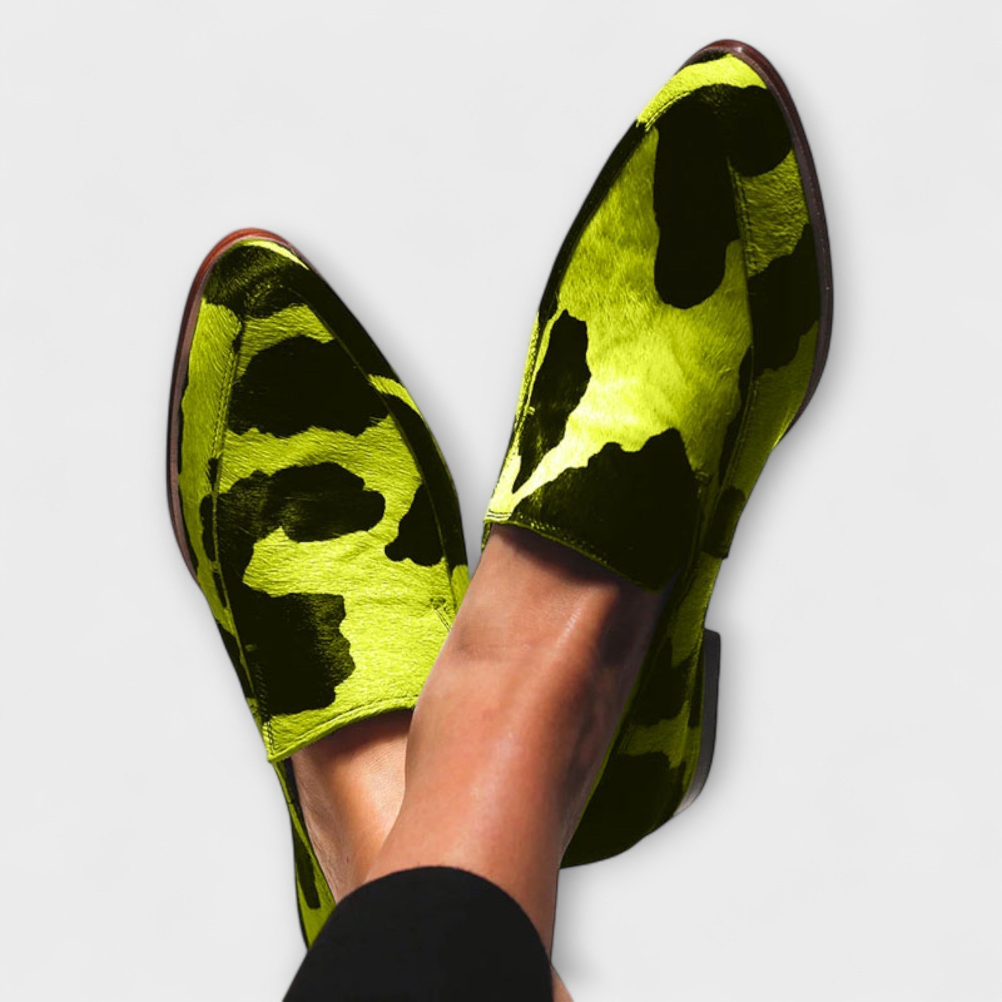 Chloe - Cow Print Loafers