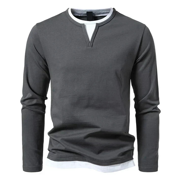 Albin | T-shirt manches longues premium en coton peigné