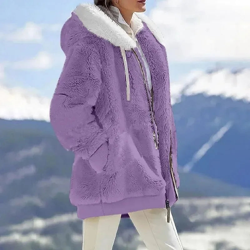 Amber - manteau rayé pour femme pour l'hiver