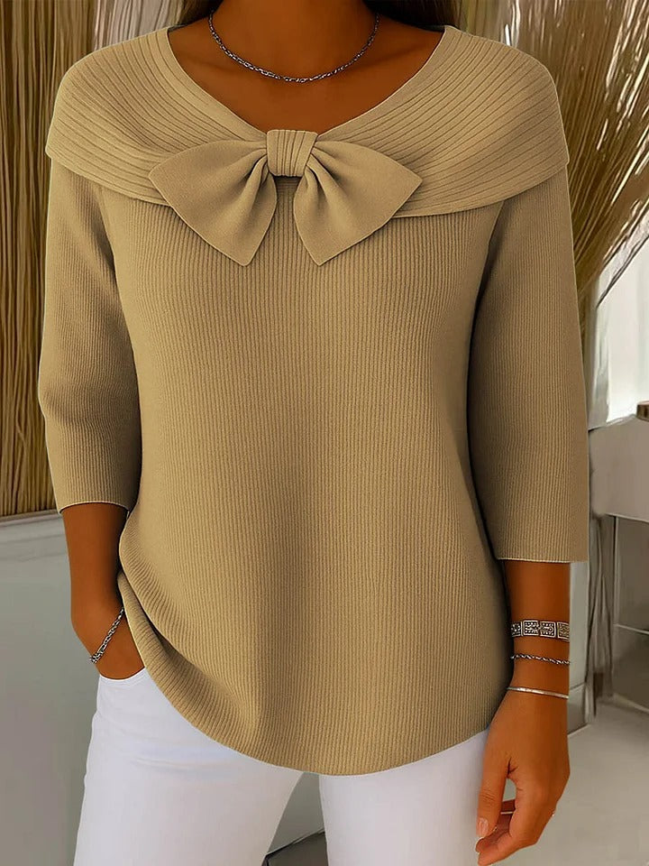 Ilona | Pull en laine pour femme avec nœud