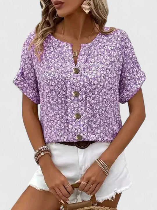 Sabine | Haut Floral Élegant d'Été