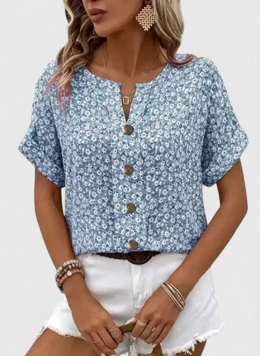 Sabine | Haut Floral Élegant d'Été