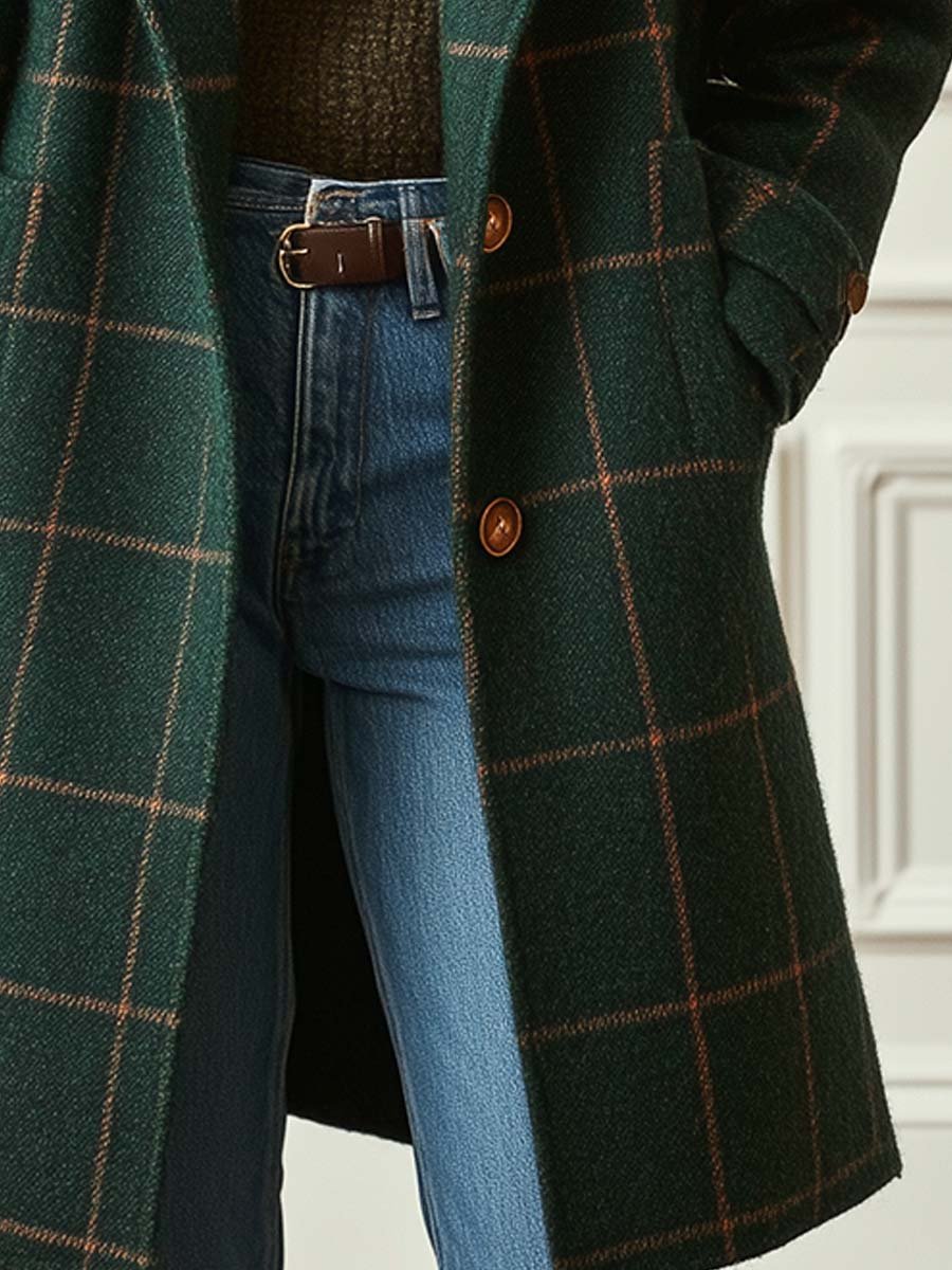 Valeria | Manteau élégant à carreaux en laine
