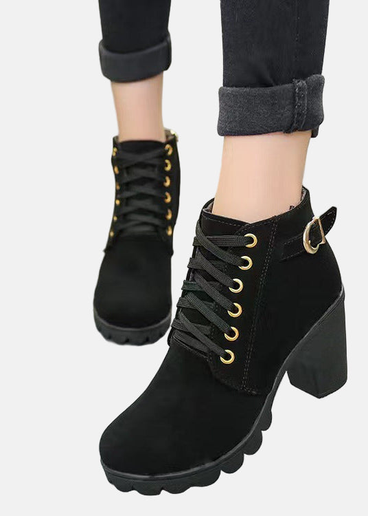Bottes Femme à Talon Block Semelle Épaisse