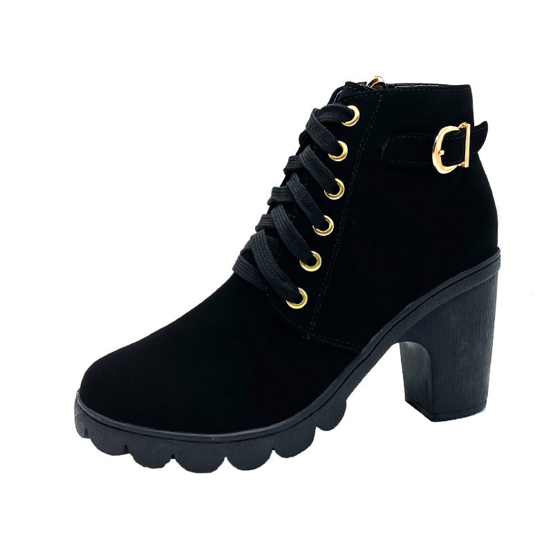 Bottes Femme à Talon Block Semelle Épaisse