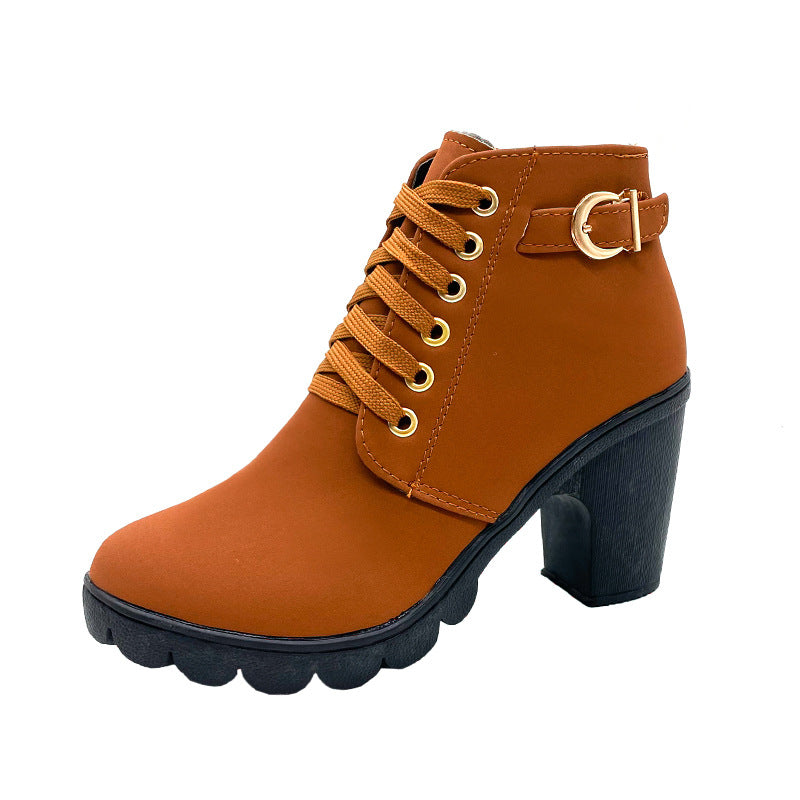 Bottes Femme à Talon Block Semelle Épaisse