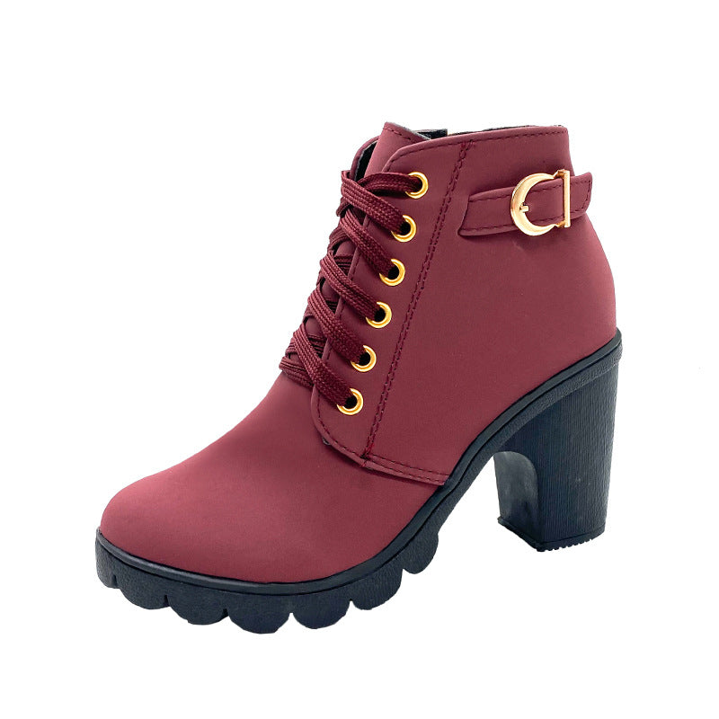 Bottes Femme à Talon Block Semelle Épaisse
